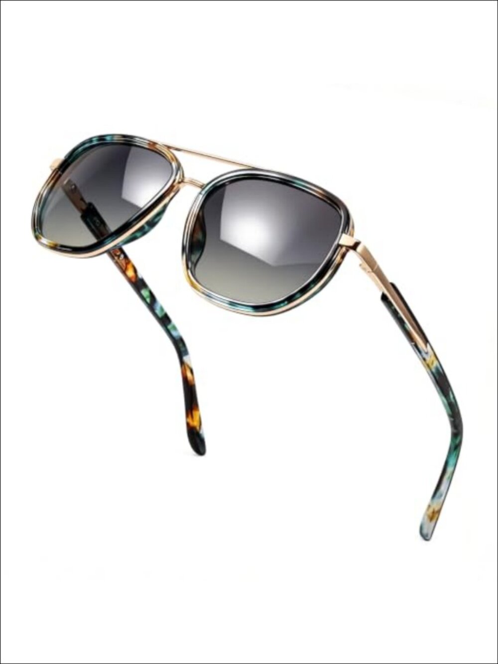 SIPHEW Square Polarized Aviator Sunglasses UV400 TR90 Frame Unisex